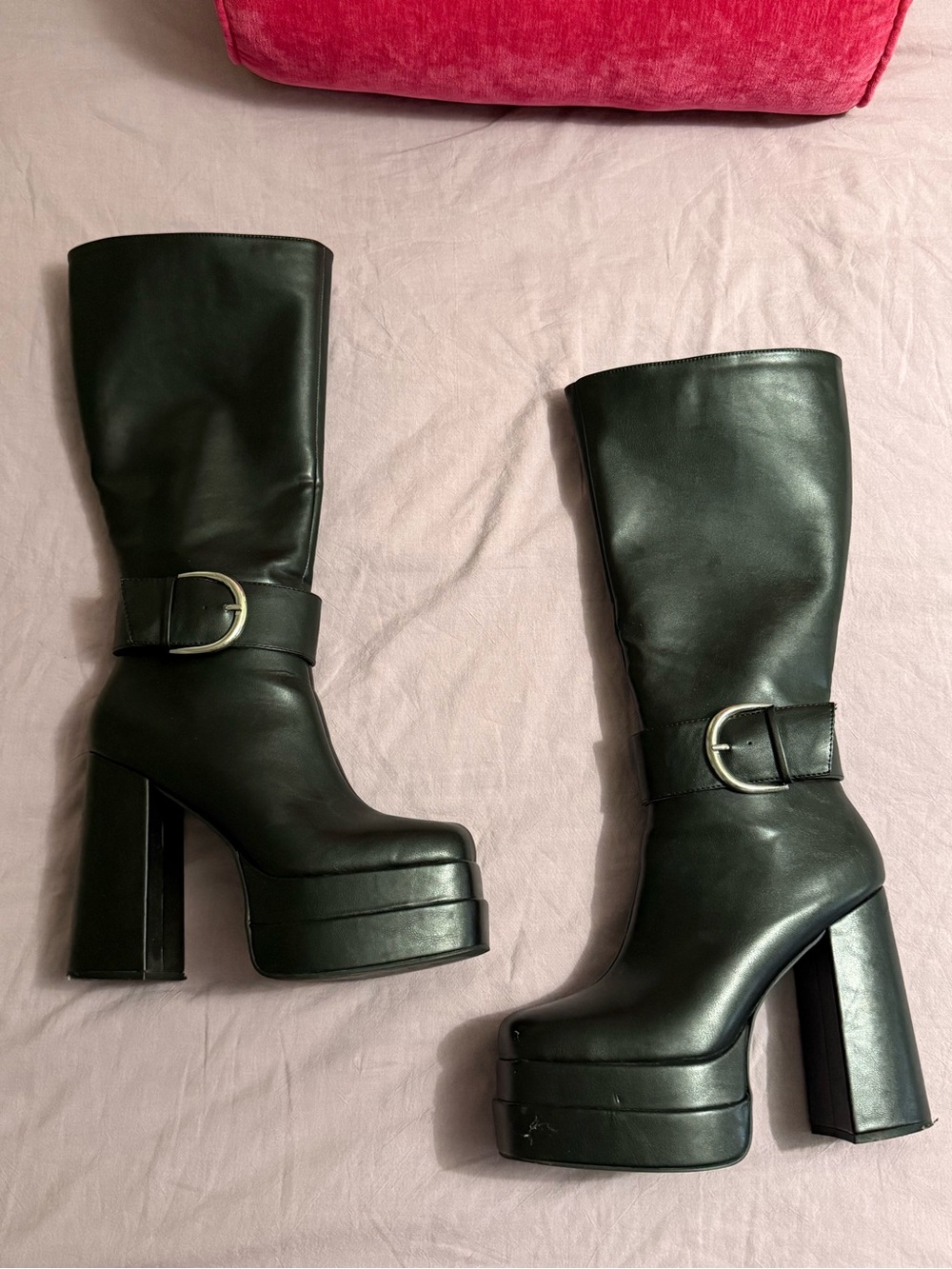 Black platform boot